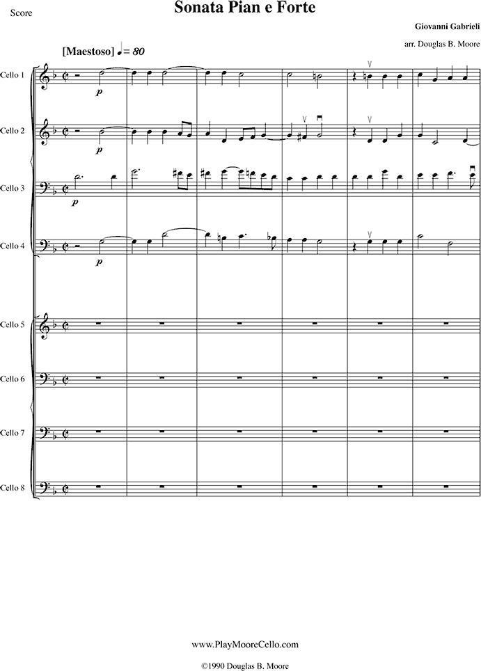 Gabrieli: Sonata Pian e Forte for Eight Celli.
