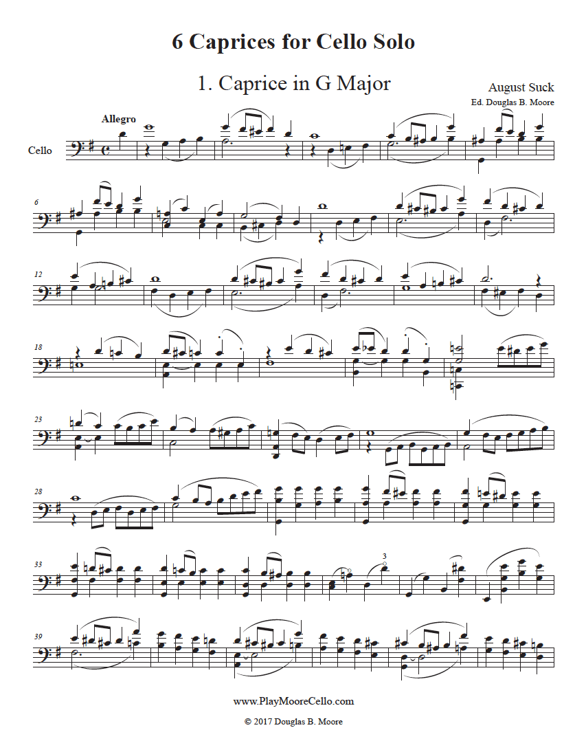 Suck: Six Caprices (Etudes) for Solo Cello (1863-1876)